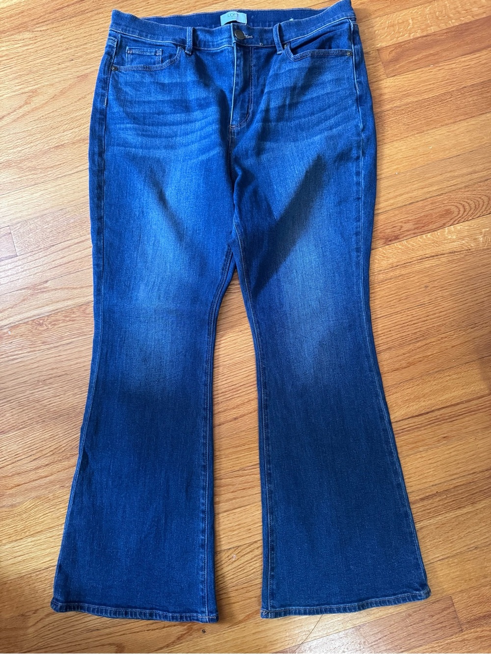 LOFT Outlet High Rise Flare Jeans size 14 P Petite